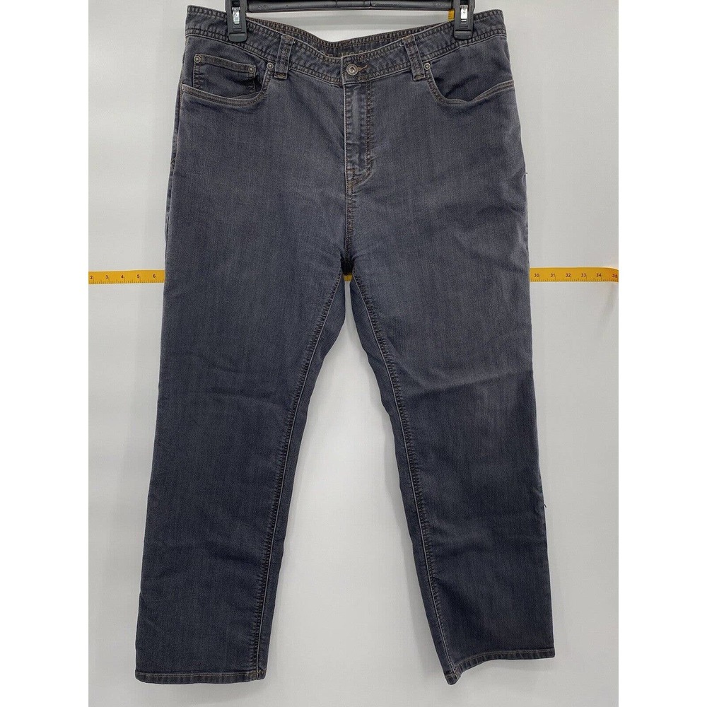 prAna Men's Jeans Black Distressed 38X30 Breathe Slim Fit